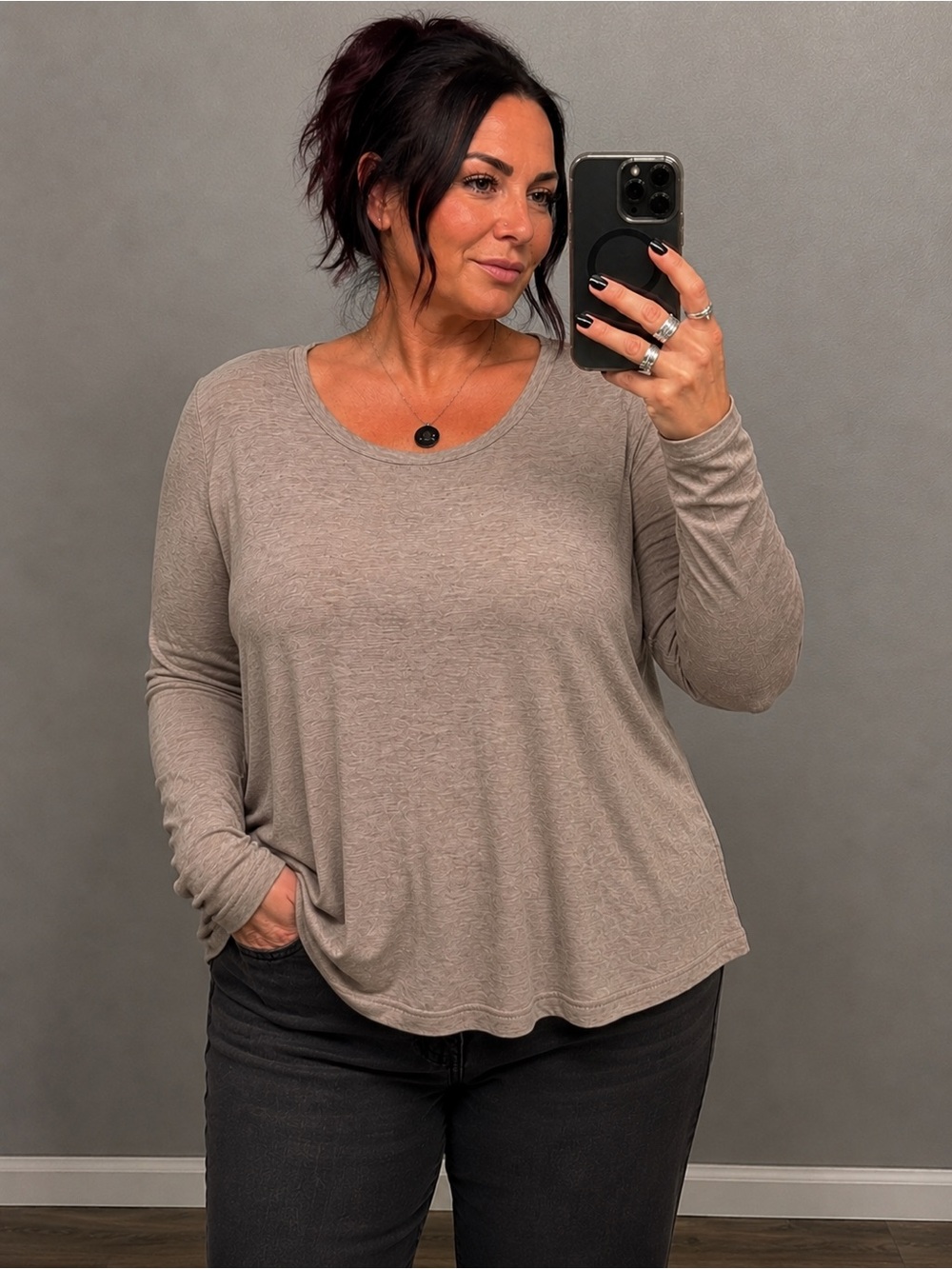 Maurices Women's Brown Long Sleeve Top